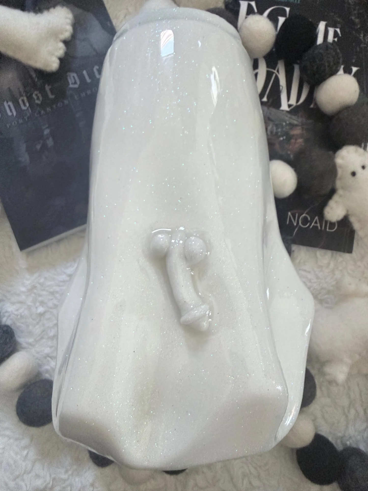 3D Glitter Ghost Dick Tumbler | Dark Romance Book Lover Drinkware (20oz)