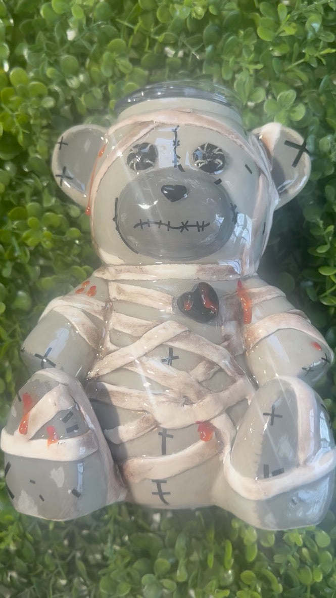 Voodoo Bear Tumbler 20oz | Horror Teddy Bear Cup | Spooky Gothic Drinkware | Creepy Bloody Bear Tumbler | Halloween Gift