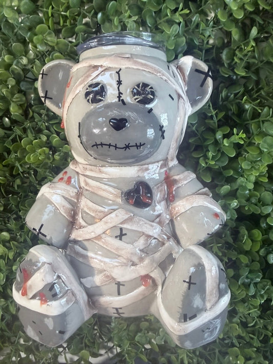 Voodoo Bear Tumbler 20oz | Horror Teddy Bear Cup | Spooky Gothic Drinkware | Creepy Bloody Bear Tumbler | Halloween Gift