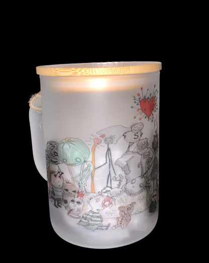 TB frosted glass mug