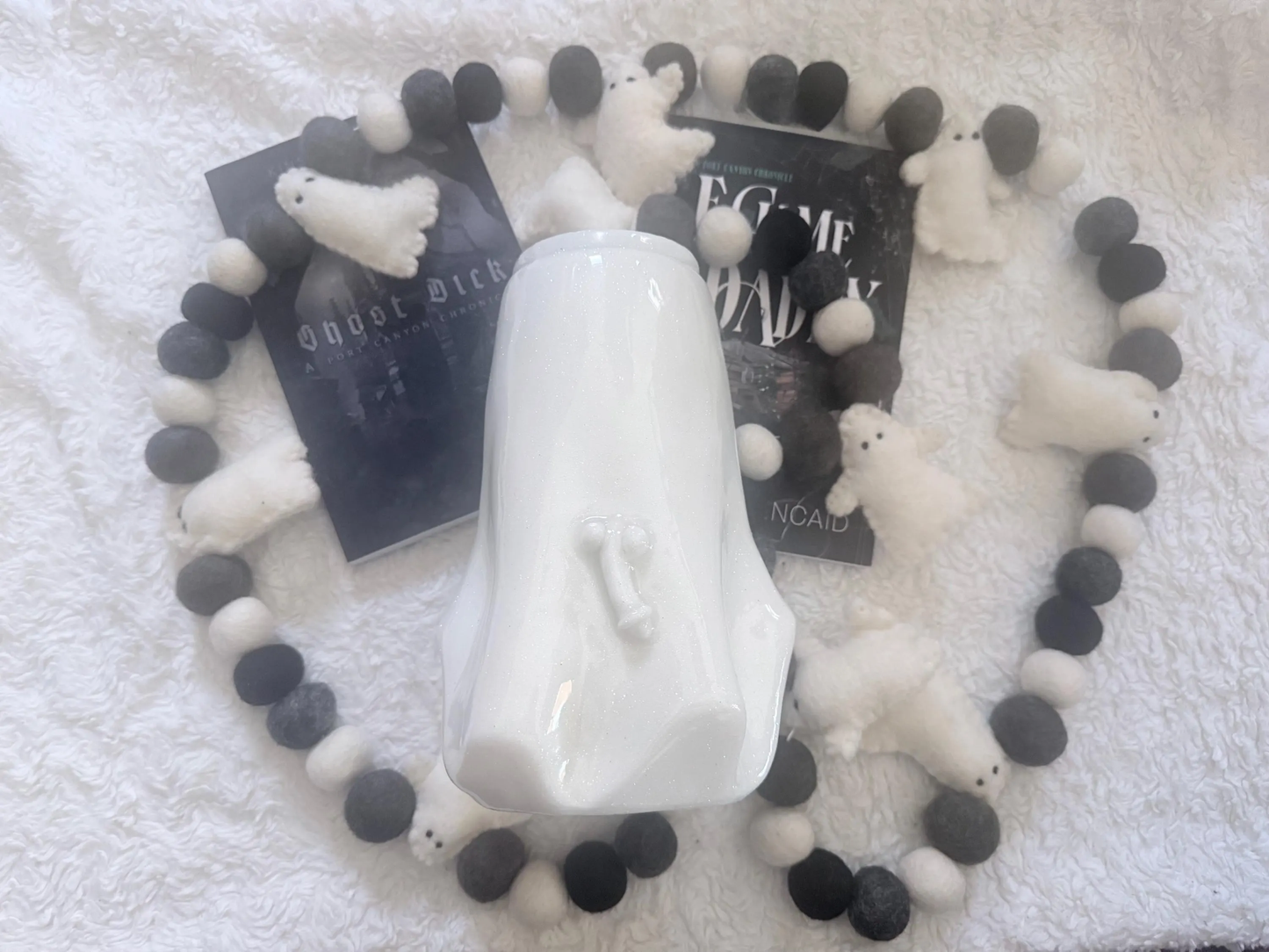 3D Glitter Ghost Dick Tumbler | Dark Romance Book Lover Drinkware (20oz)