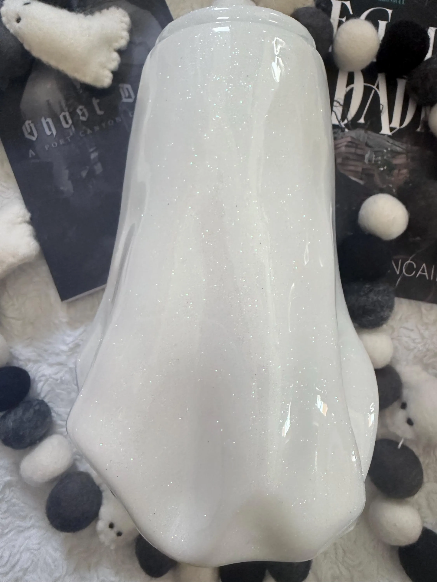 3D Glitter Ghost Dick Tumbler | Dark Romance Book Lover Drinkware (20oz)