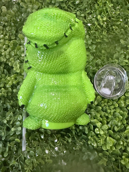 Oogie Boogie Inspired Tumbler | Spooky Halloween Glitter Cup | Gothic Horror Drinkware | 20oz Straw Cup | Spooky Season Gift