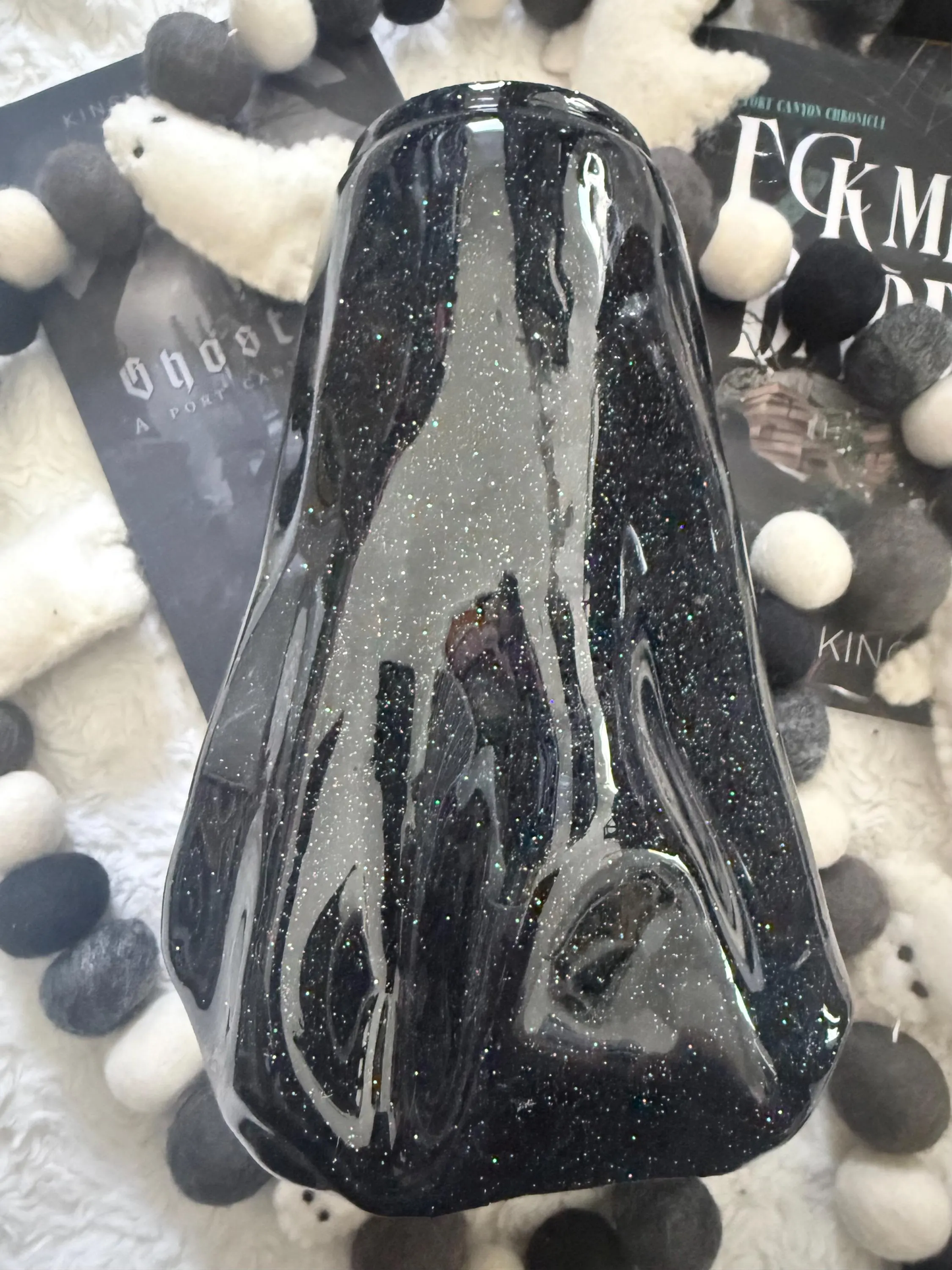 3D Glitter Ghost Dick Tumbler | Dark Romance Book Lover Drinkware (20oz)